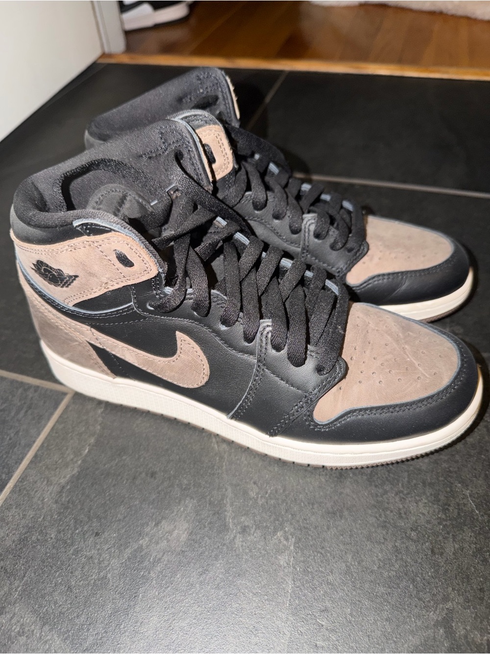 Nike High-Top Sneakers in Black and Taupe